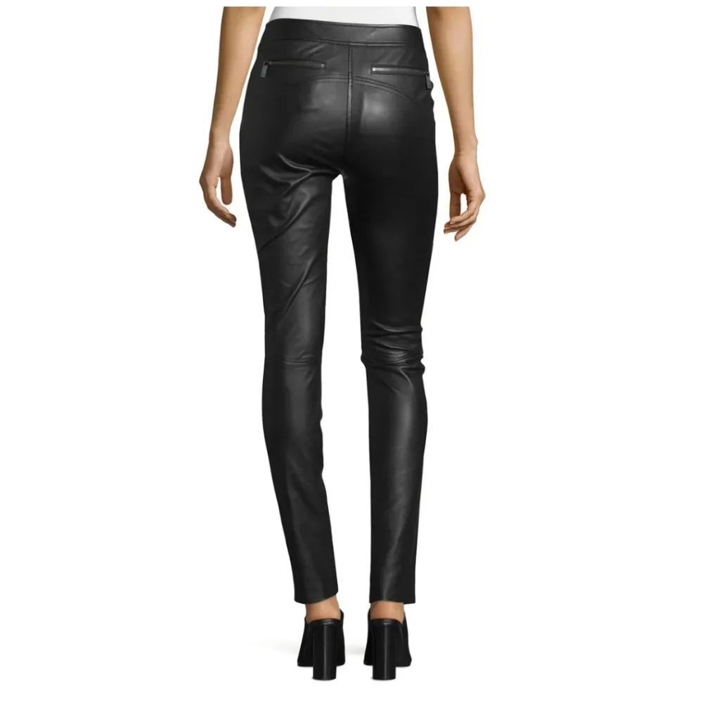 Diane Von Furstenberg Lamb leather Warrior Pants NWOT size 2
